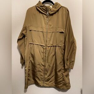 #780 Zara Woman Outerwear Rare Oversized Outerwear Hooded Long Chartreuse Parka